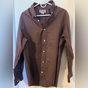 Duluth Trading Co Men's Checkered Shirt - Brown and Blue